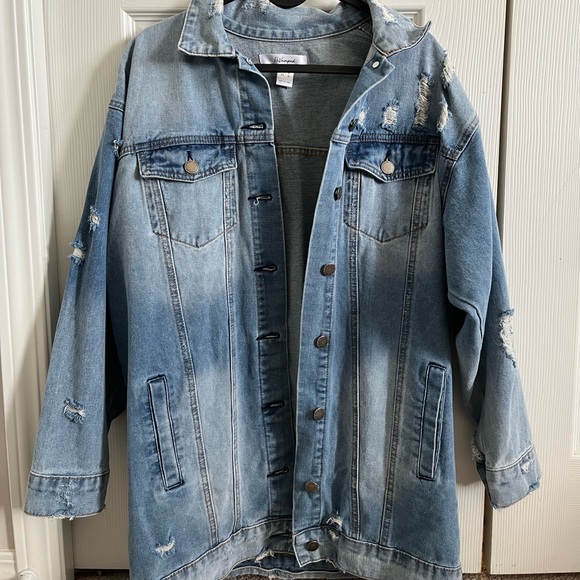 Oversized Ripped Jean/Denim Jacket - Picture 1 of 1